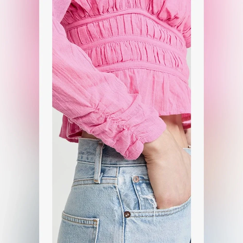 Free People Chloe Pink Crop Top NWT